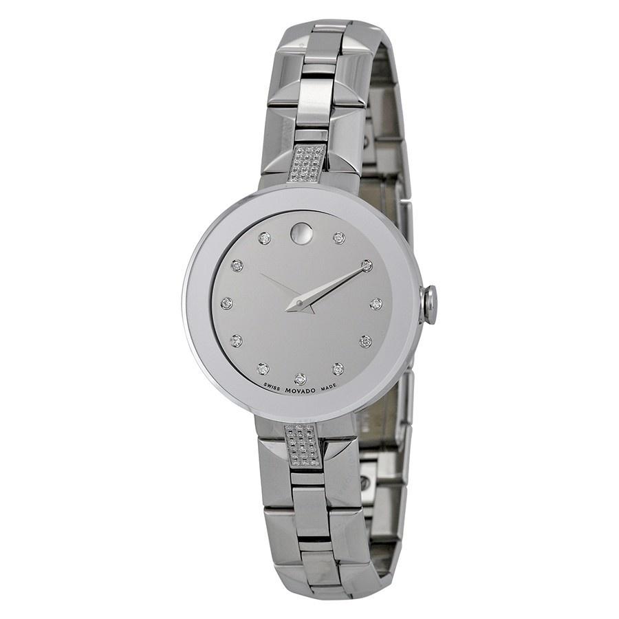 Movado Women's 0606815 Sapphire Diamond Stainless Steel Watch
