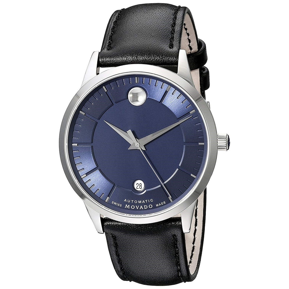 Movado Men&#39;s 0606874 1881 Automatic Black Leather Watch
