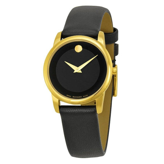 Movado Women's 0606877 Museum Black Leather Watch