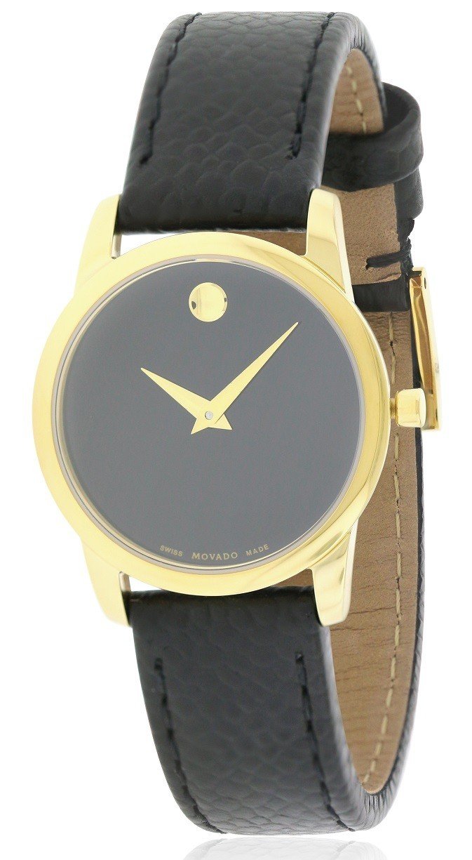 Movado Women's 0607016 Museum Black Leather Watch