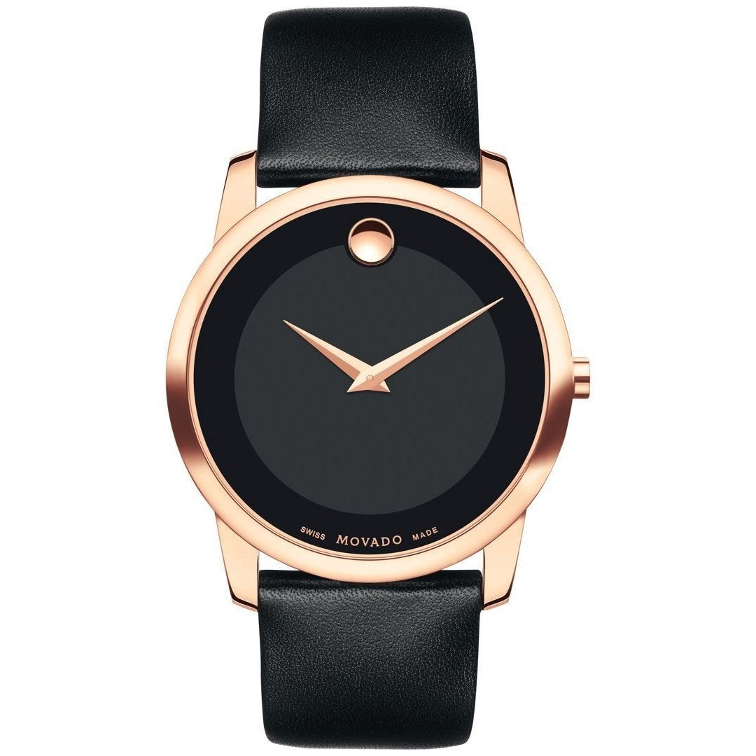 Movado Men's 0607078 Museum Black Leather Watch