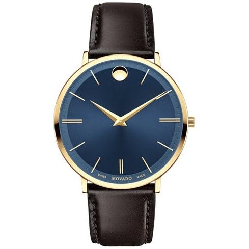 Movado Men's 0607088 Ultra Slim Brown Leather Watch