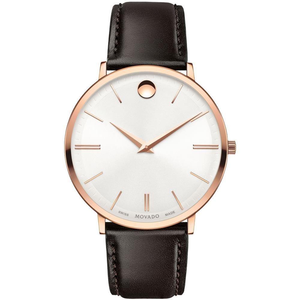 Movado Men's 0607089 Ultra Slim Brown Leather Watch