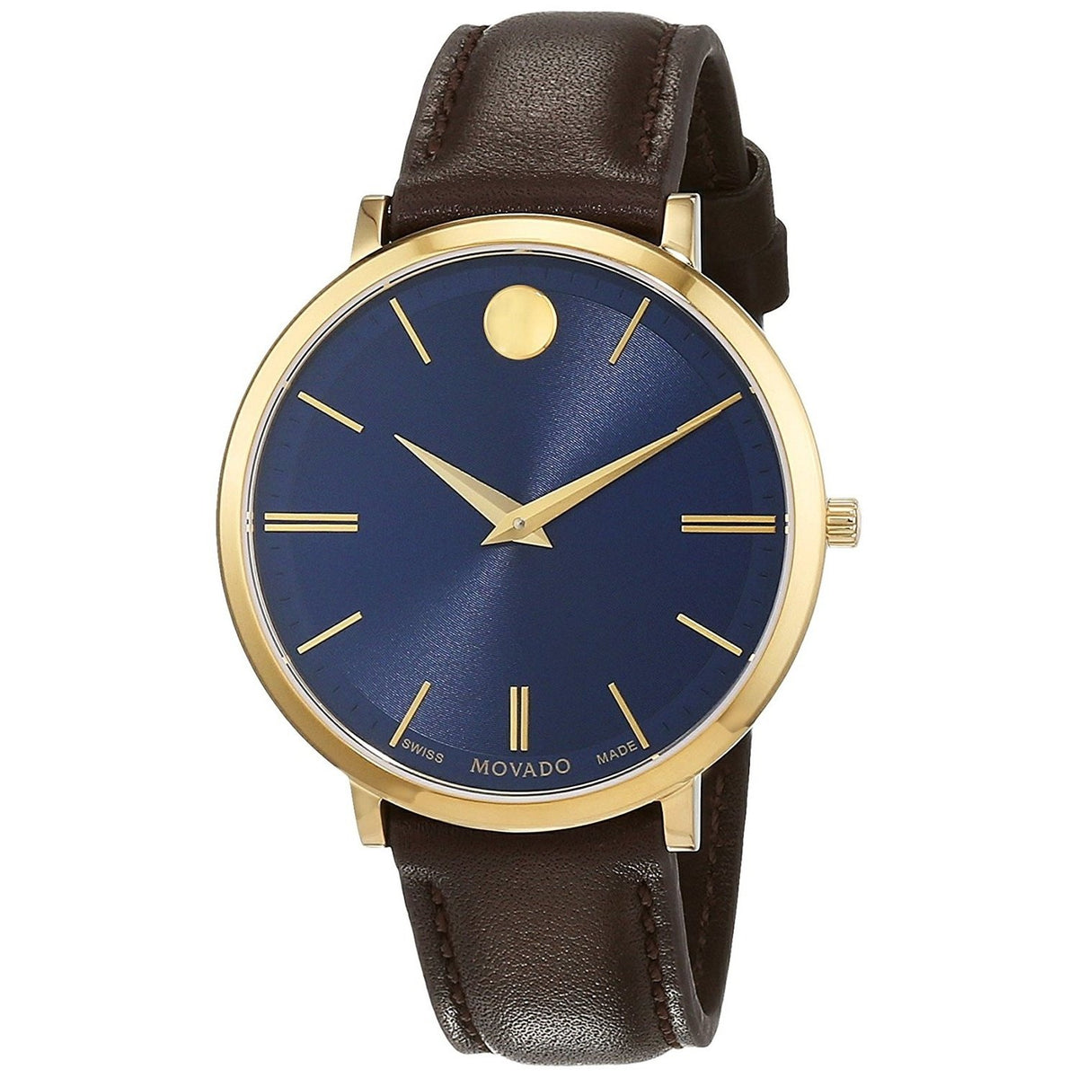 Movado Women's 0607092 Ultra Slim Brown Leather Watch