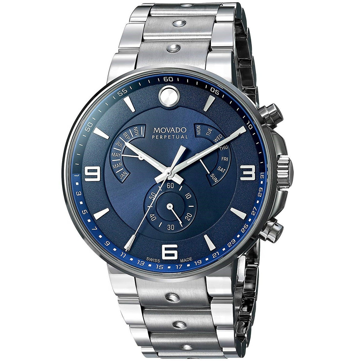 Movado Men's 0607129 SE Pilot Perpetual Stainless Steel Watch