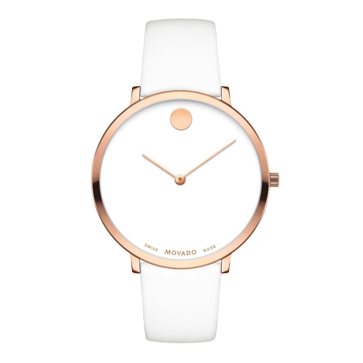 Movado Women's 0607139 Museum Dot White Leather Watch