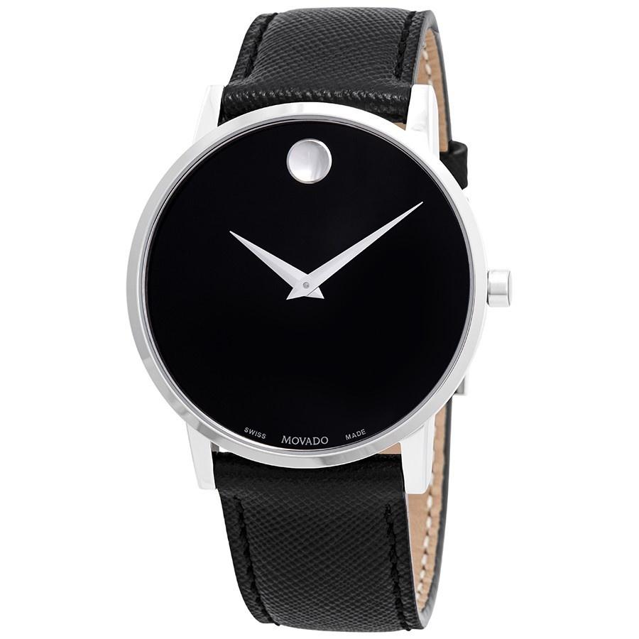 Movado Men&#39;s 0607194 Museum Classic Black Leather Watch