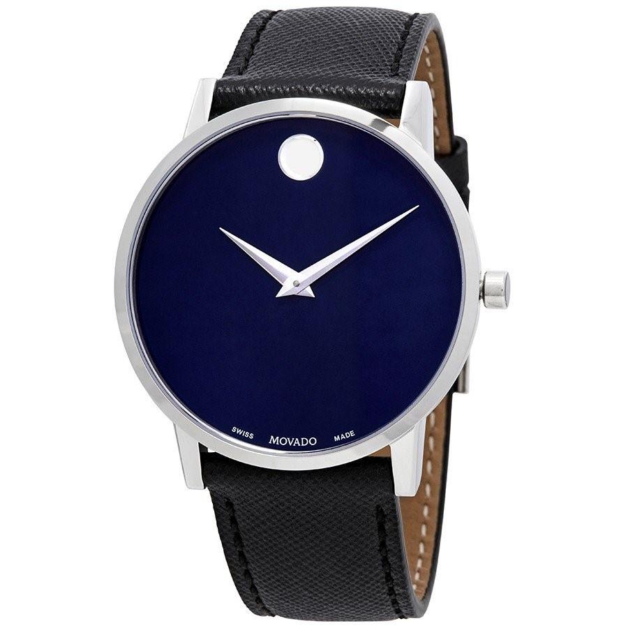 Movado Men&#39;s 0607197 Museum Classic Dot Black Leather Watch