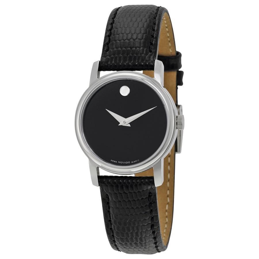 Movado Women's 0607204 Museum Black Leather Watch