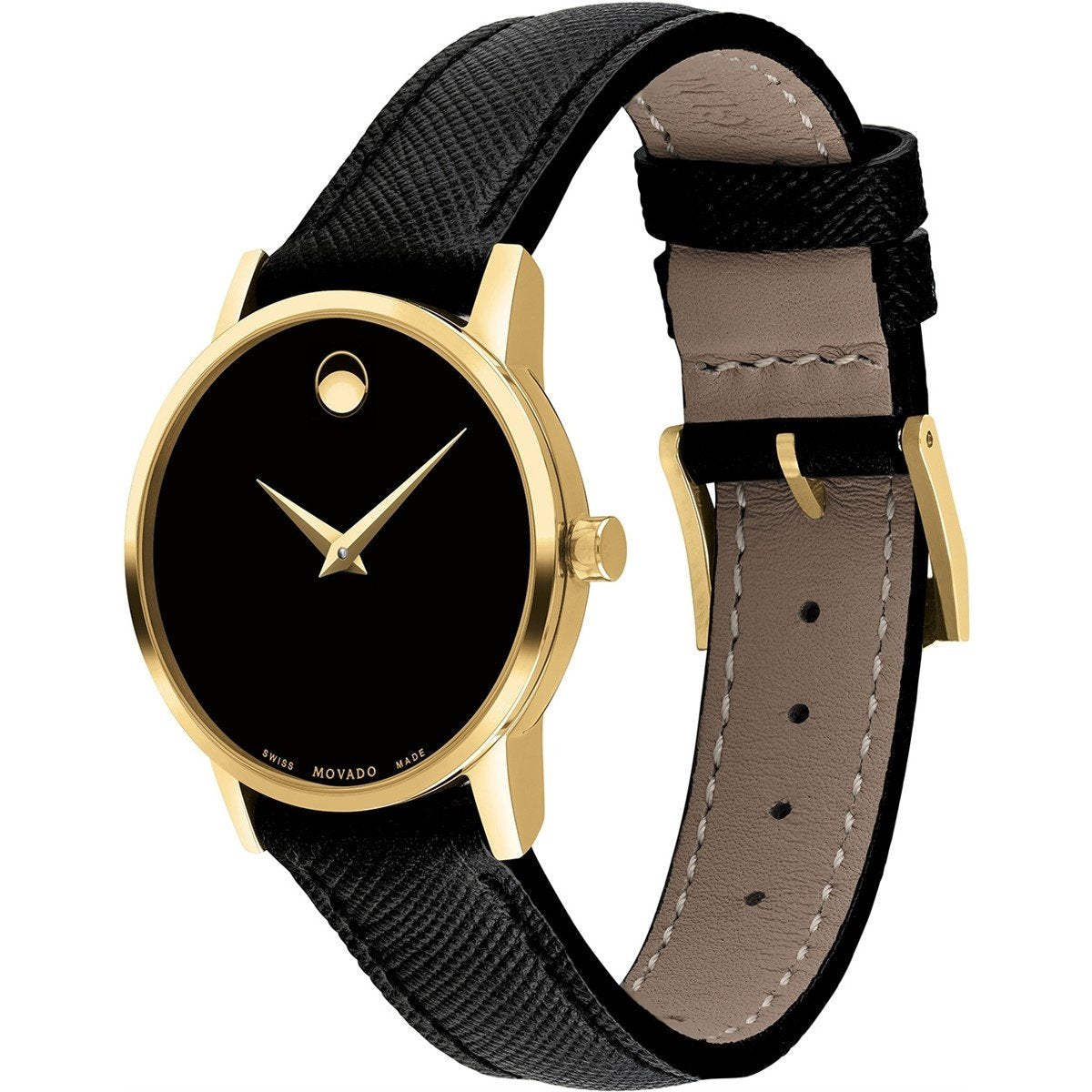 Movado Women's 0607205 Museum Black Leather Watch