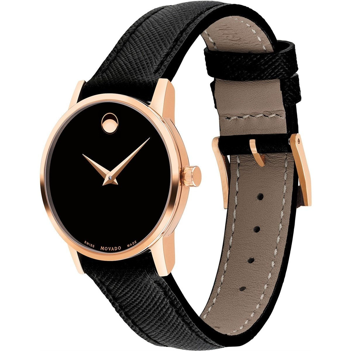 Movado Women's 0607206 Museum Black Leather Watch