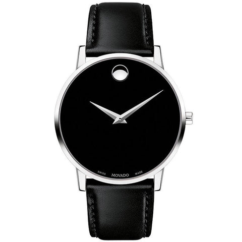 Movado Men's 0607269 Museum Classic Black Leather Watch