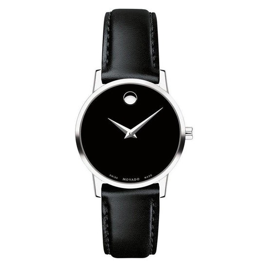 Movado Women's 0607274 Museum Black Leather Watch