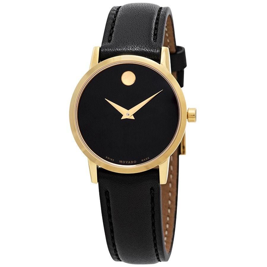Movado Women&#39;s 0607275 Museum Classic Black Leather Watch