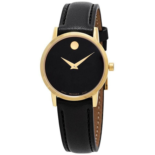 Movado Women's 0607275 Museum Classic Black Leather Watch