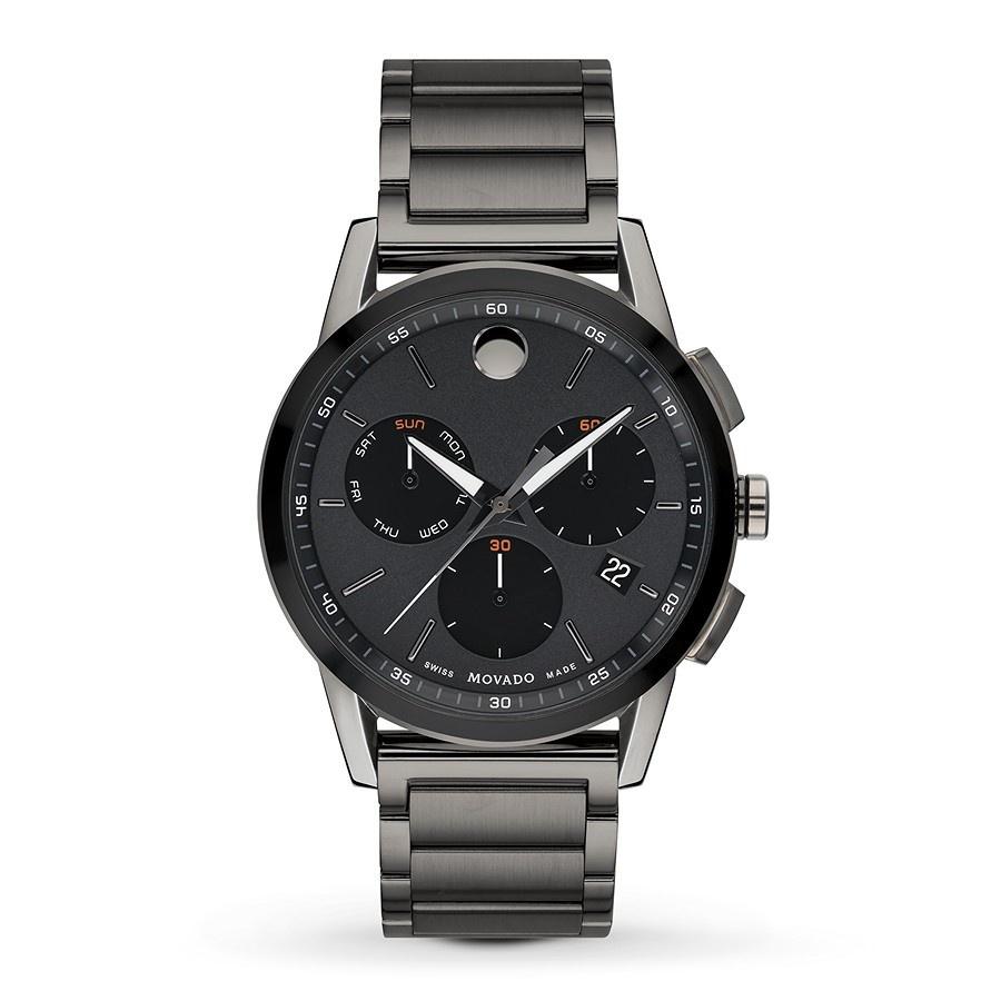 Movado Men&#39;s 0607291 Museum Chronograph, Dot Black Stainless Steel Watch