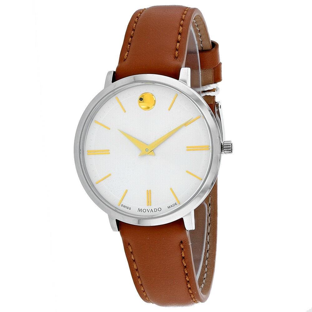 Movado Women's 0607371 Ultra Slim Brown Leather Watch