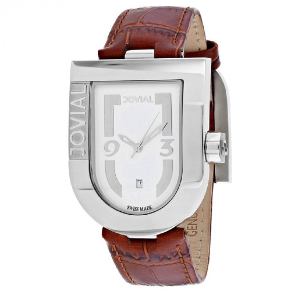 Jovial Men&#39;s 06406-GSL-01 Classic Brown Leather Watch