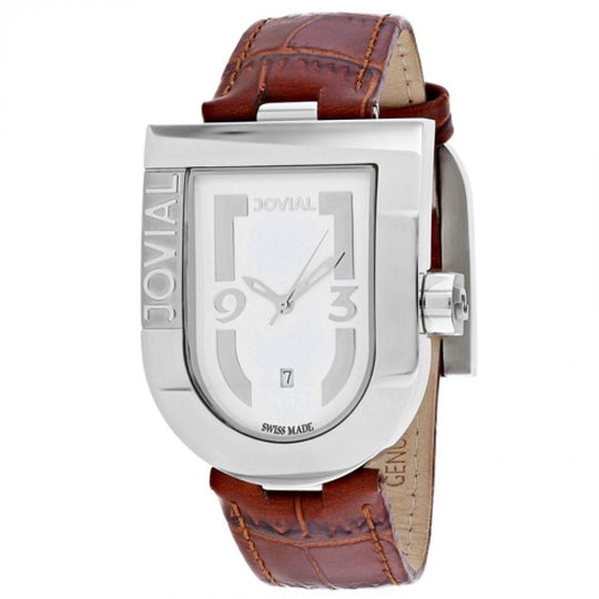 Jovial Men's 06406-GSL-01 Classic Brown Leather Watch