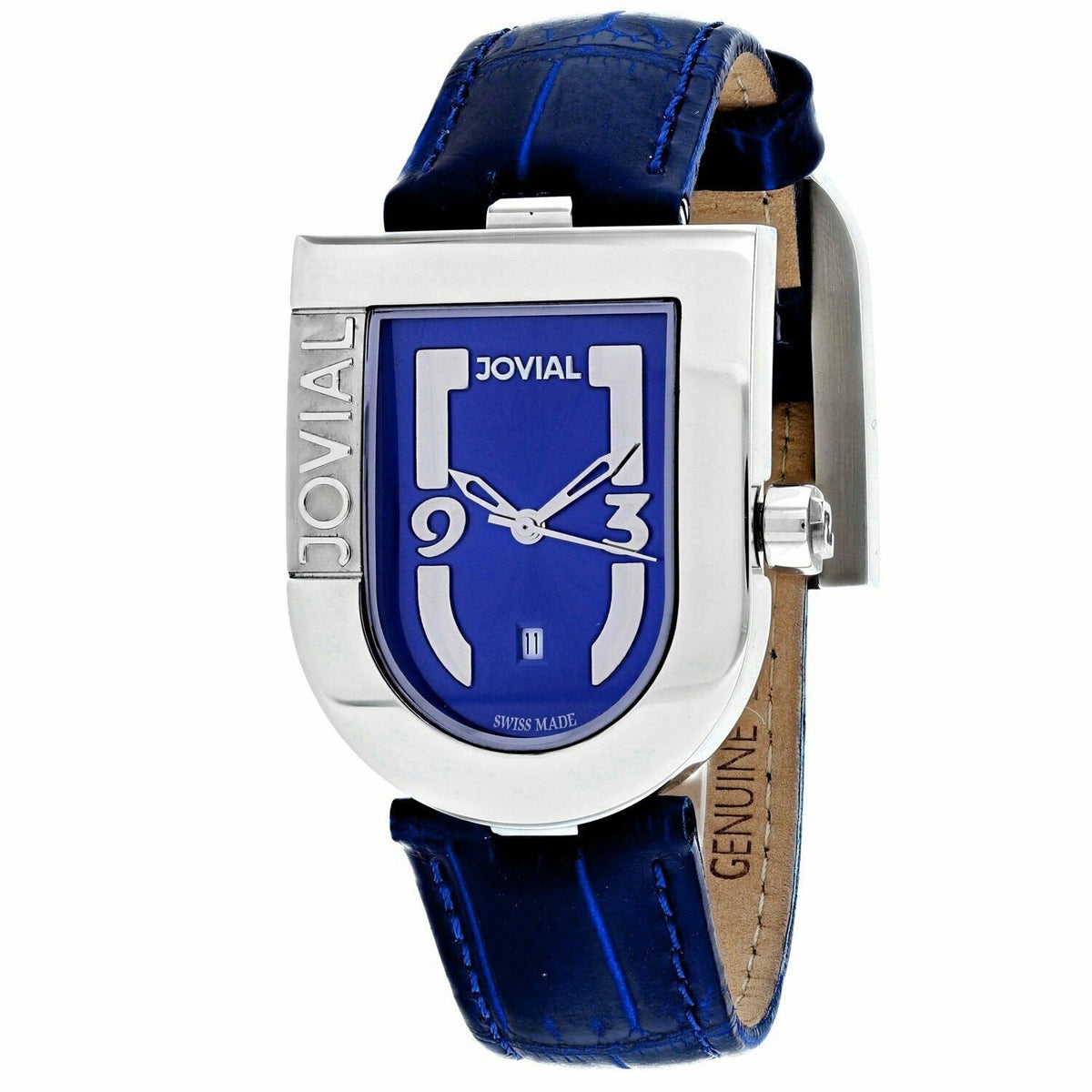 Jovial Women&#39;s 06406-MSL-03 Classic Blue Leather Watch