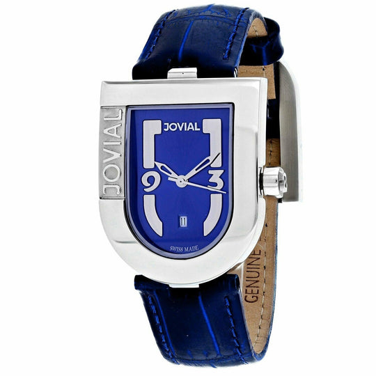 Jovial Women's 06406-MSL-03 Classic Blue Leather Watch