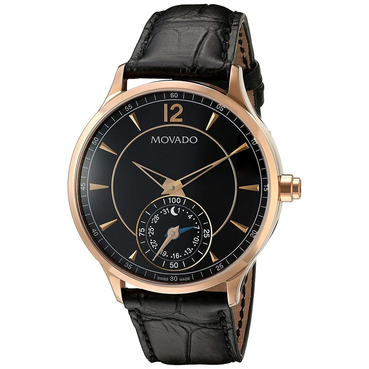 Movado Men's 0660009 Circa Motion SmartWatch Black Leather Watch Bezali