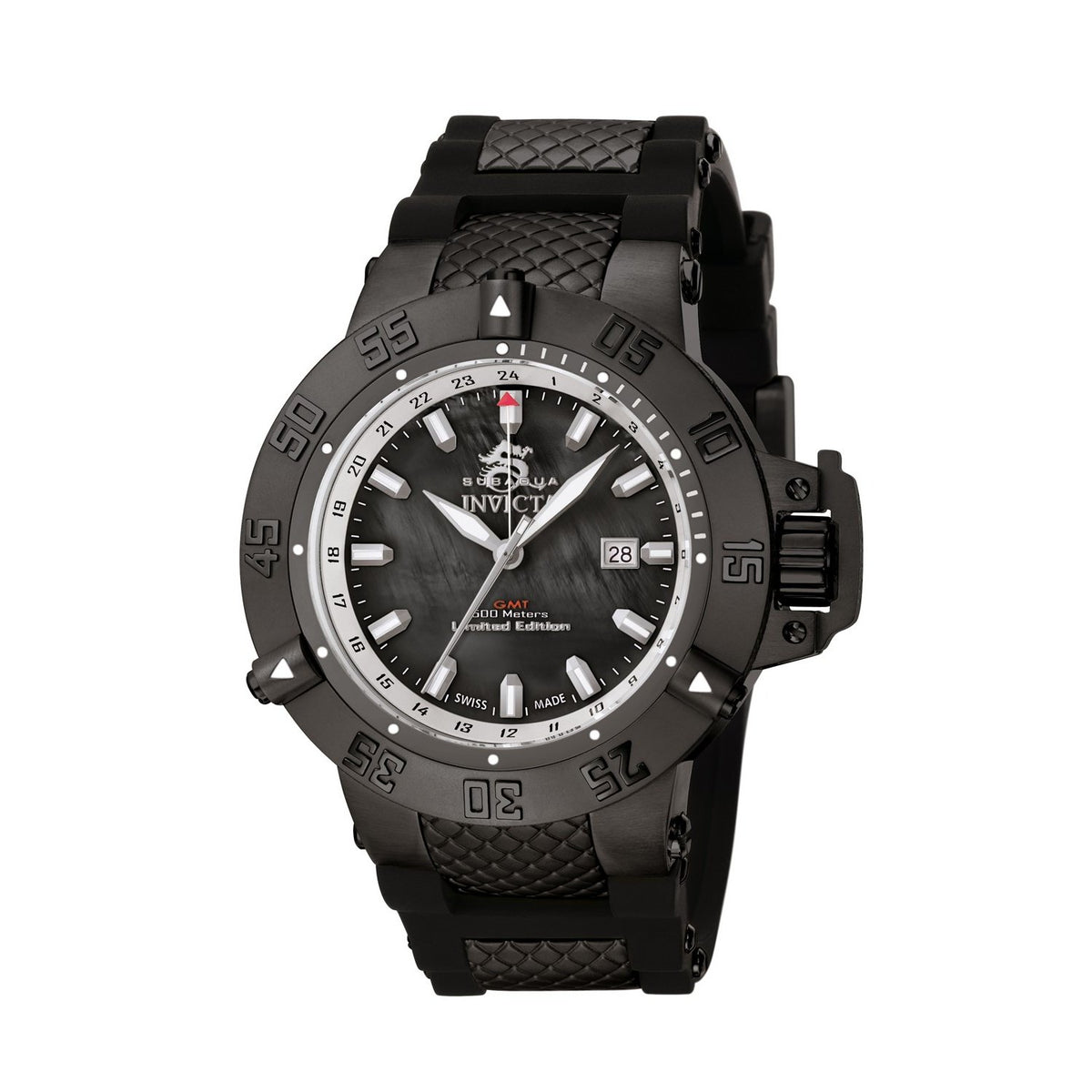 Invicta Men&#39;s 0736 Subaqua Noma III GMT Black Polyurethane Watch