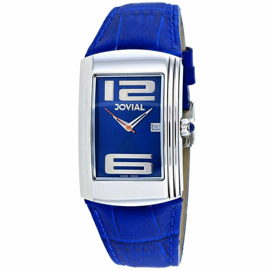 Jovial Men's 08004-GSL-03 Classic Blue Leather Watch