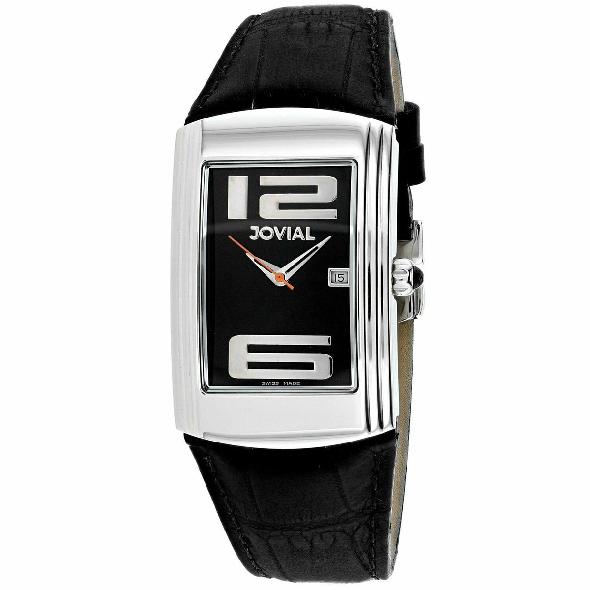Jovial Men&#39;s 08004-GSL-04 Classic Black Leather Watch