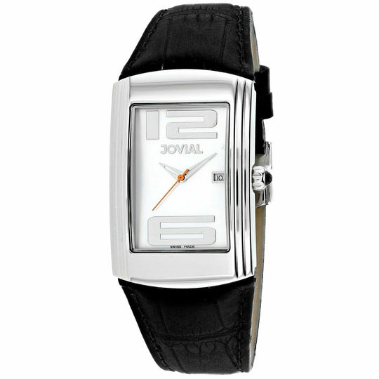 Jovial Men's 08004-GSL-20 Classic Black Leather Watch