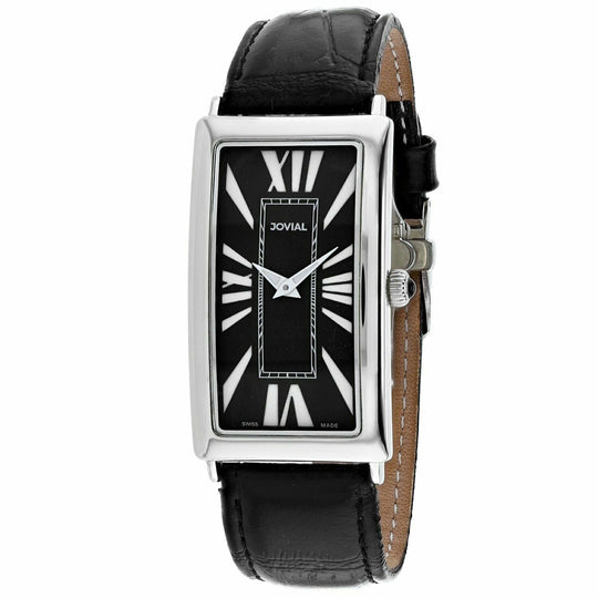 Jovial Men's 08036-MSL-04 Classic Black Leather Watch