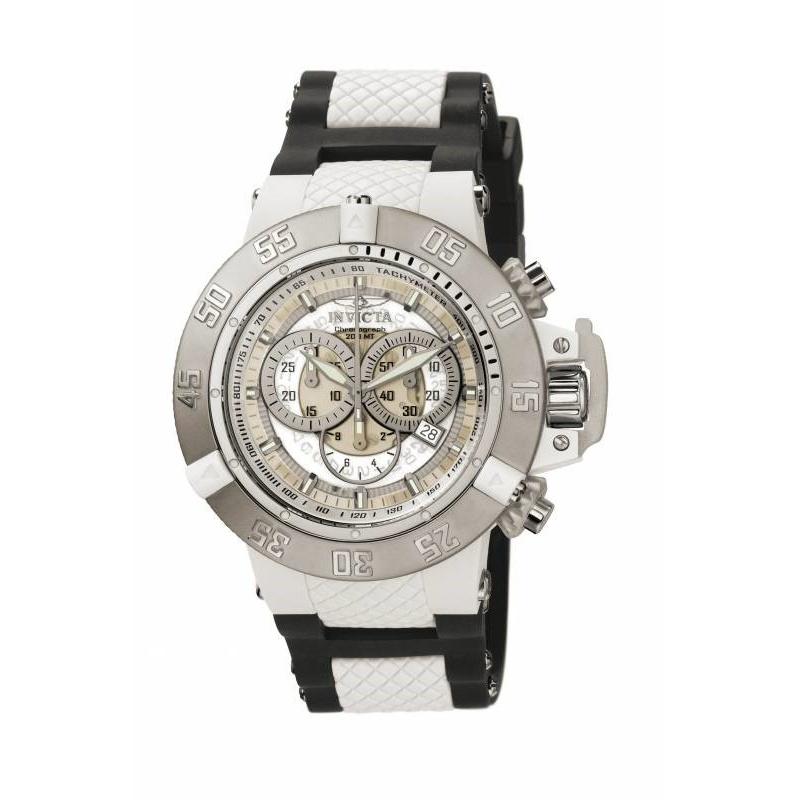 Invicta Men&#39;s 0924 Subaqua Noma III Chronograph Black and White Polyurethane and Stainless Steel Watch