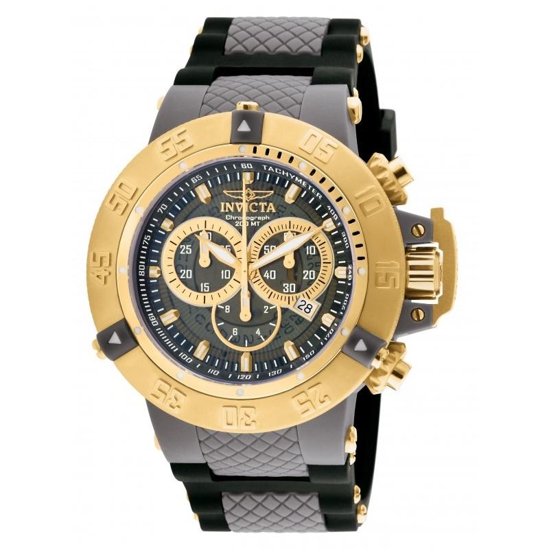 Invicta Men's 0930 Subaqua 3 Black and Gunmetal Inserts Polyurethane Watch