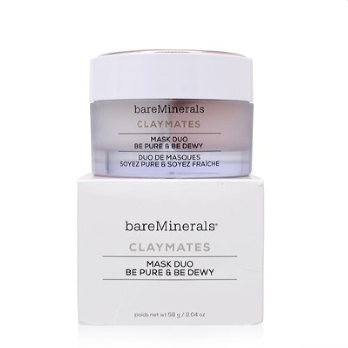 Bareminerals Claymates Mask Duo Be Pure & Be Dewy 2.04 Oz (58 Ml)   