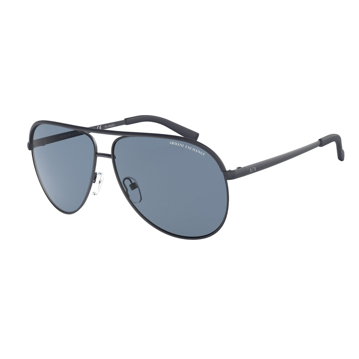 Armani Exchange Unisex Sunglasses  Black Dark Blue Polar Metal Metal  0AX2002 60992V 61