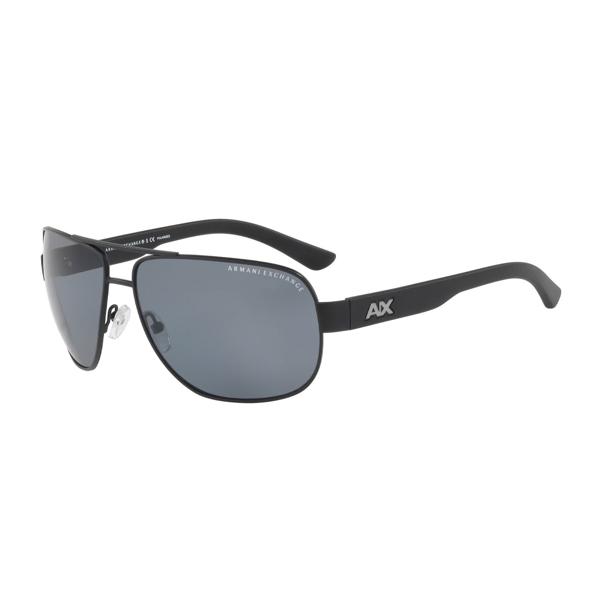 Armani Exchange Men's Sunglasses  Black Grey Polar Metal Metal  0AX2012S 606381 62