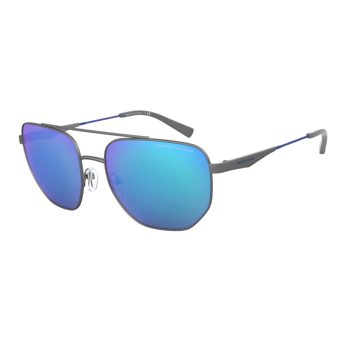 Armani Exchange Men's Sunglasses  Gunmetal Mirror Blue Metal Metal  0AX2033S 600625 59