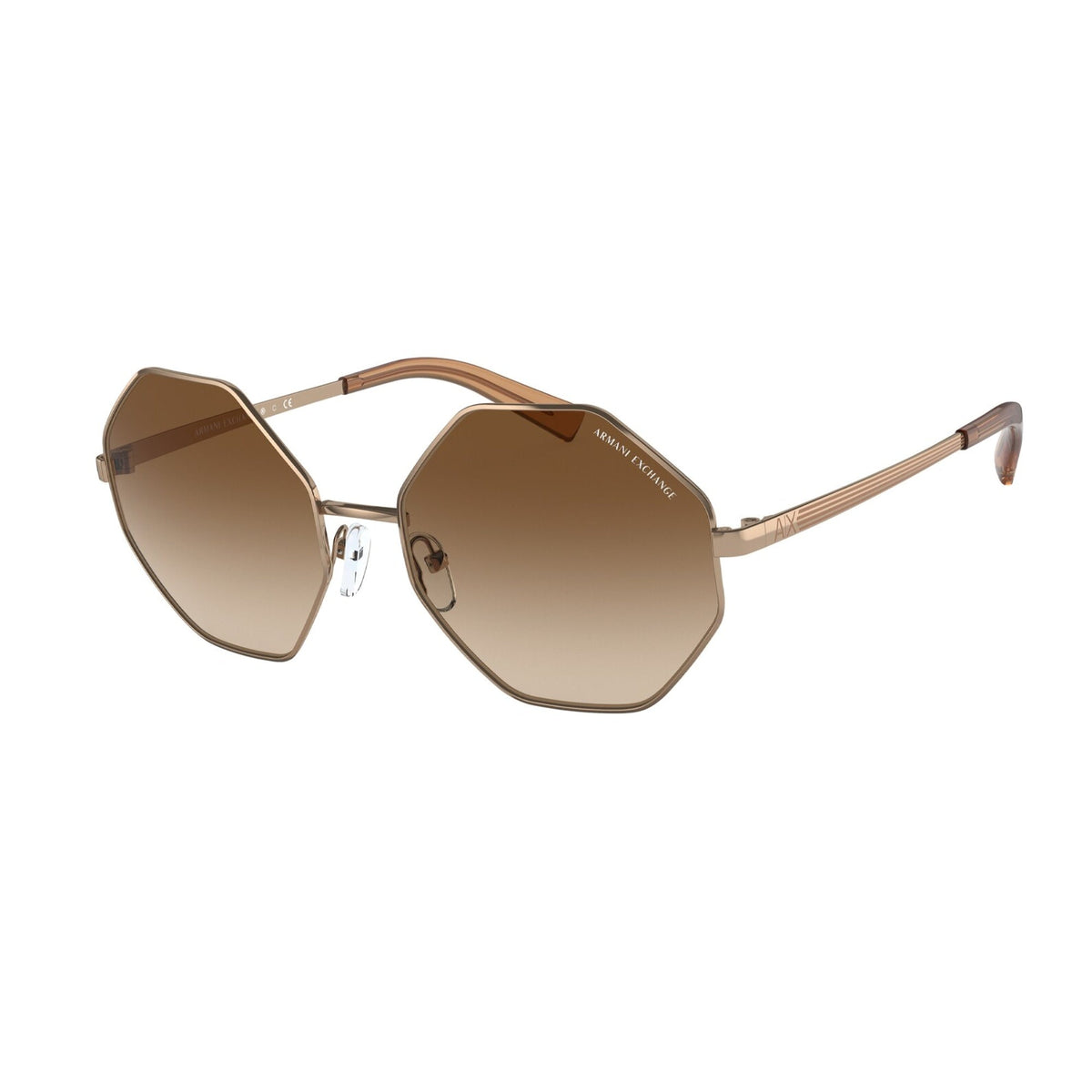 Armani Exchange Women's Sunglasses  Gold Gradient Brown Metal Metal  0AX2035S 610313 55