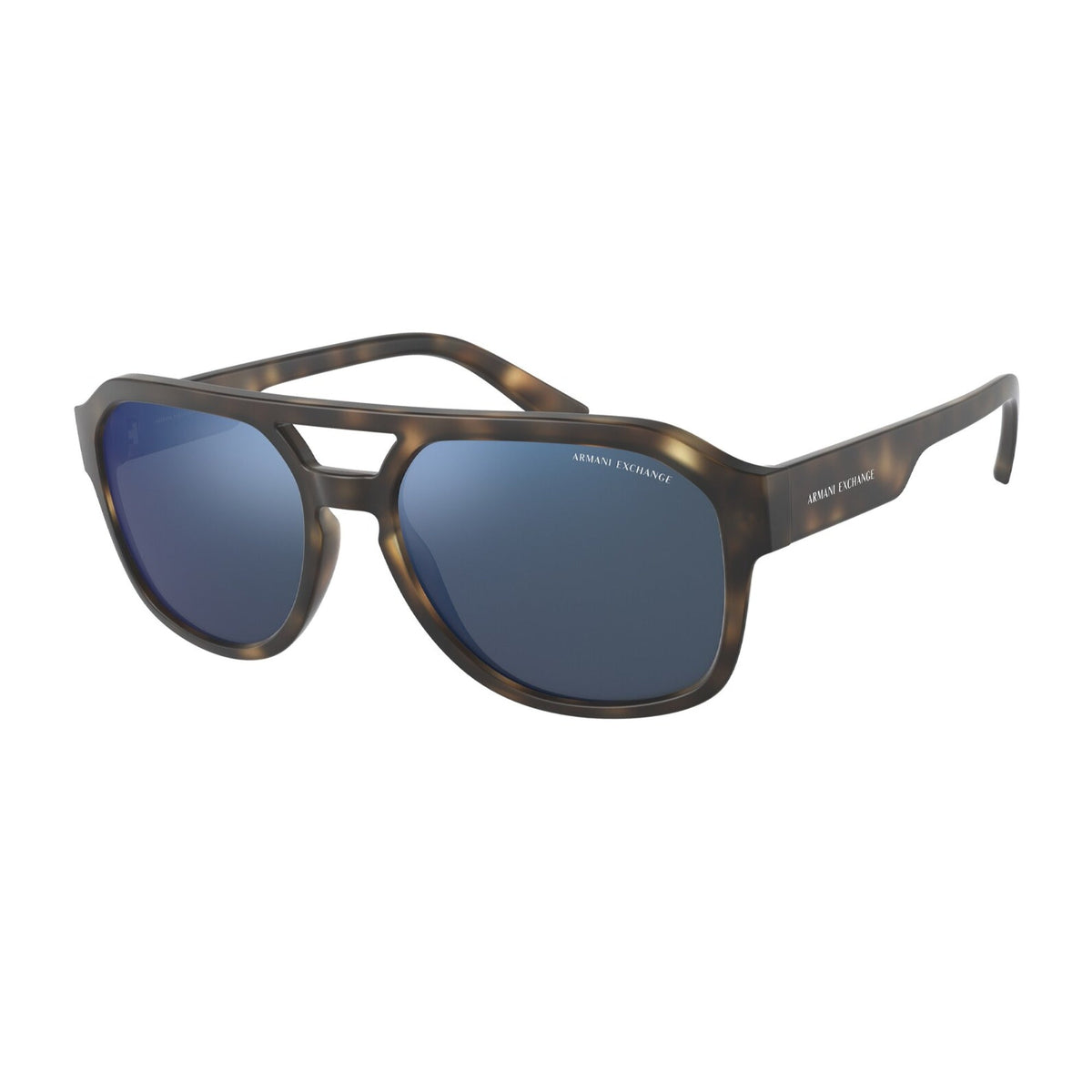 Armani Exchange Men's Sunglasses  Havana Blue Mirror Blue Plastic Plastic  0AX4074S 802955 57
