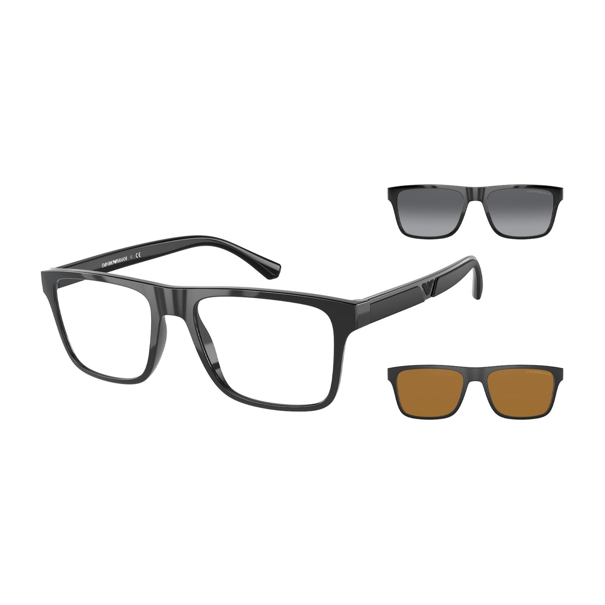 Emporio Armani Men&#39;s Sunglasses  Black Clear Plastic Plastic  0EA4115 50171W 52