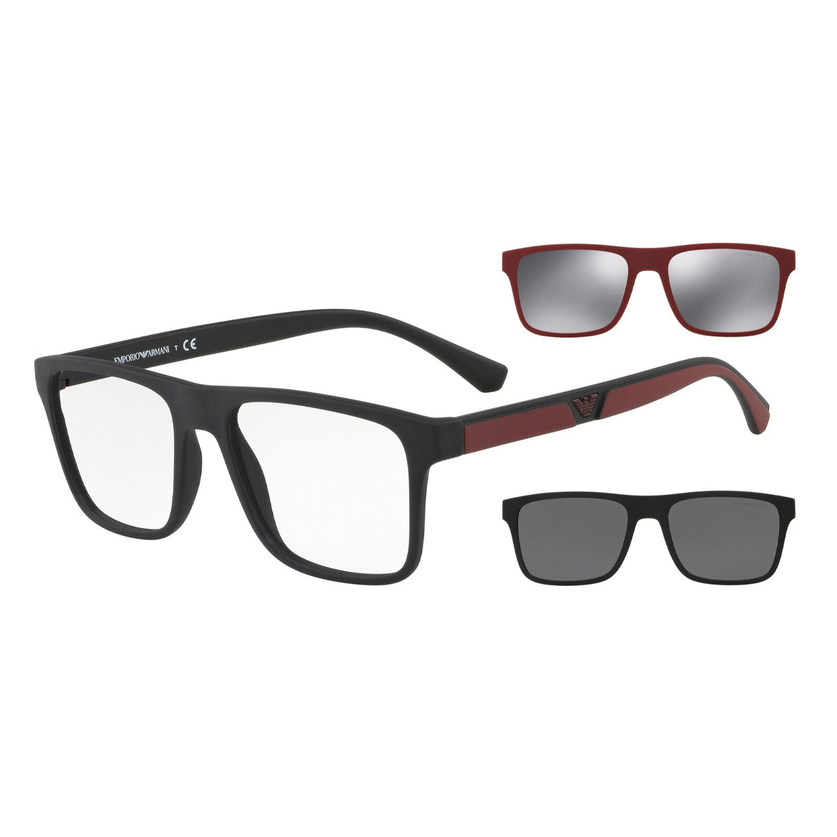 Emporio Armani Men&#39;s Sunglasses  Black Clear Plastic Plastic  0EA4115 50421W 52