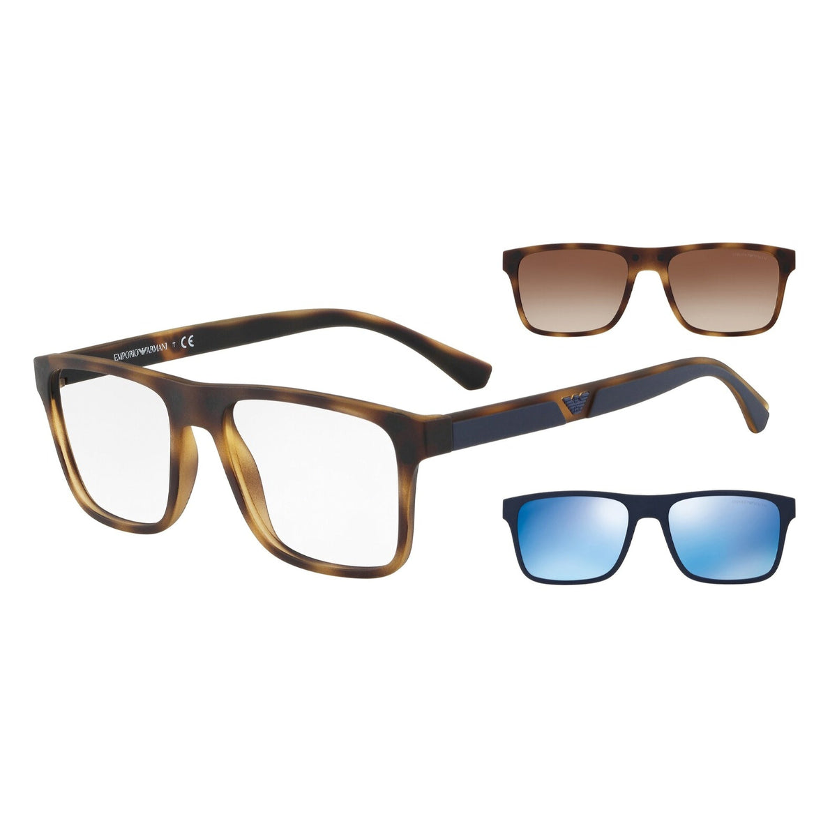 Emporio Armani Men's Sunglasses  Havana Clear Plastic Plastic  0EA4115 50891W 52