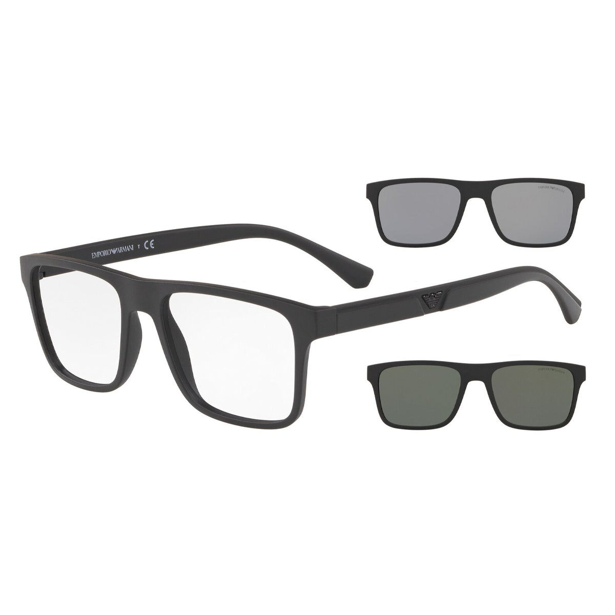 Emporio Armani Men&#39;s Sunglasses  Black Clear Plastic Plastic  0EA4115 58011W 52