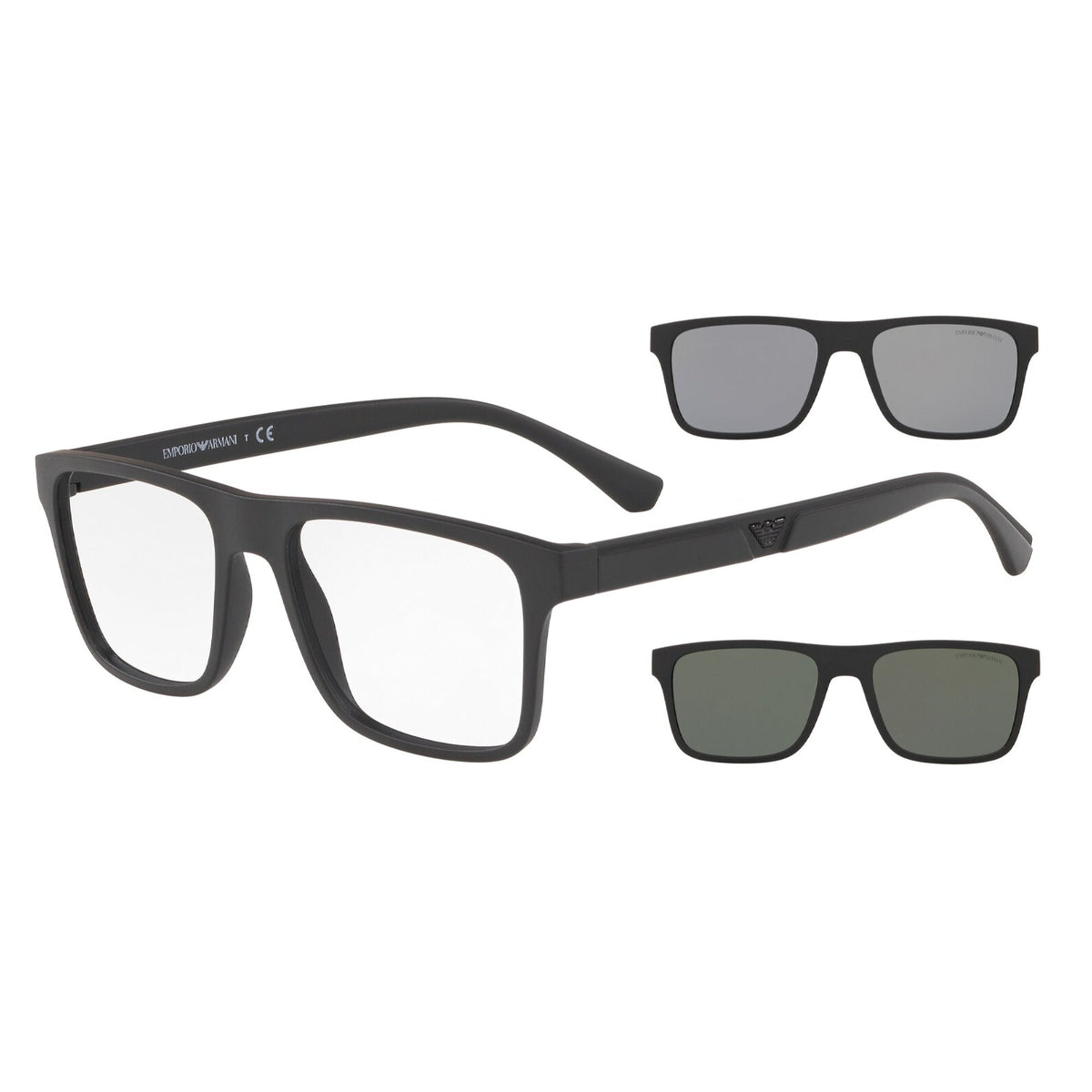 Emporio Armani Men's Sunglasses  Black Clear Plastic Plastic  0EA4115 58011W 52