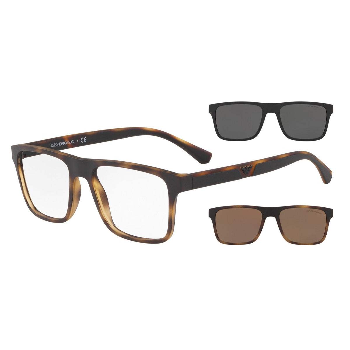 Emporio Armani Men's Sunglasses  Havana Clear Plastic Plastic  0EA4115 58021W 54