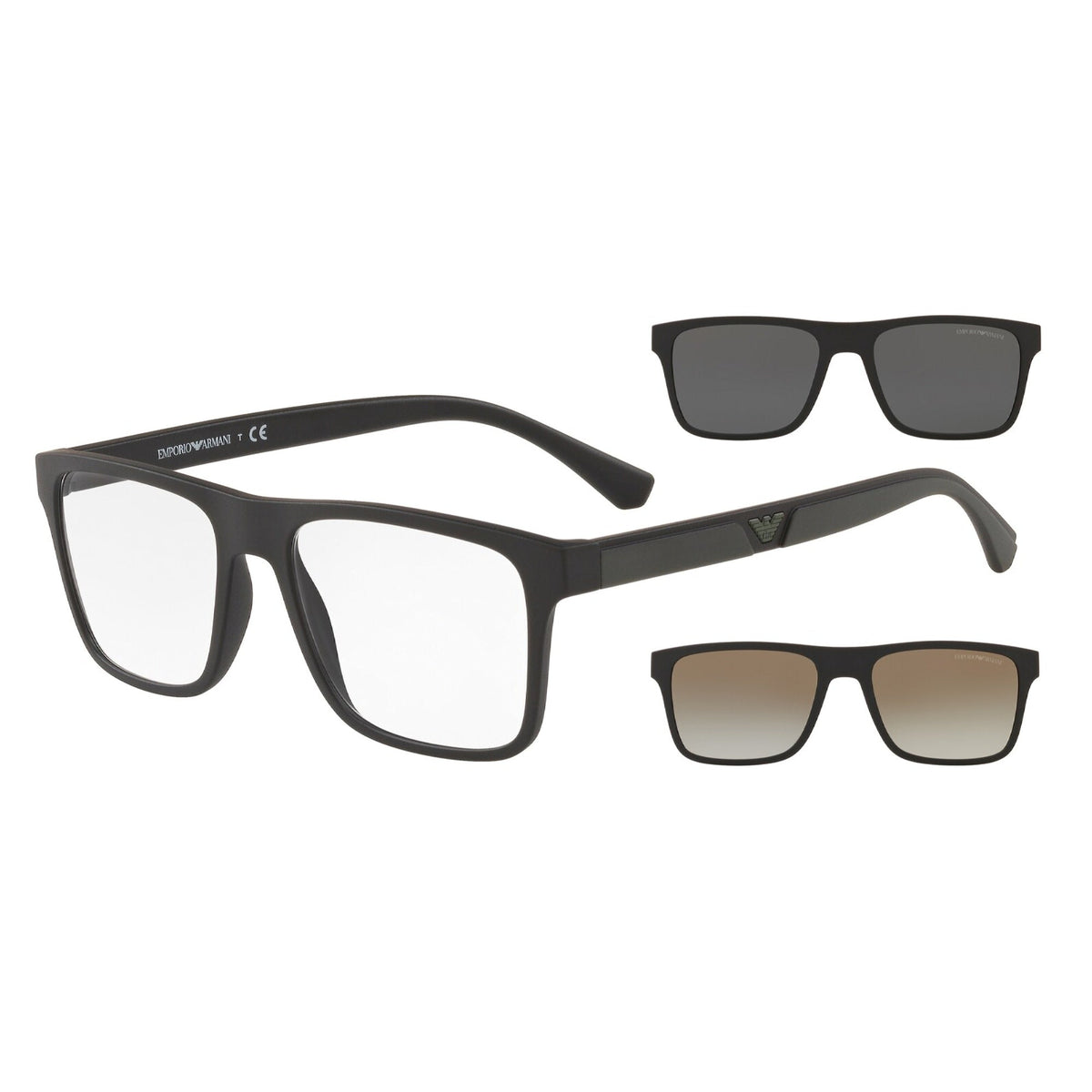 Emporio Armani Men&#39;s Sunglasses  Black Clear Plastic Plastic  0EA4115 58531W 52
