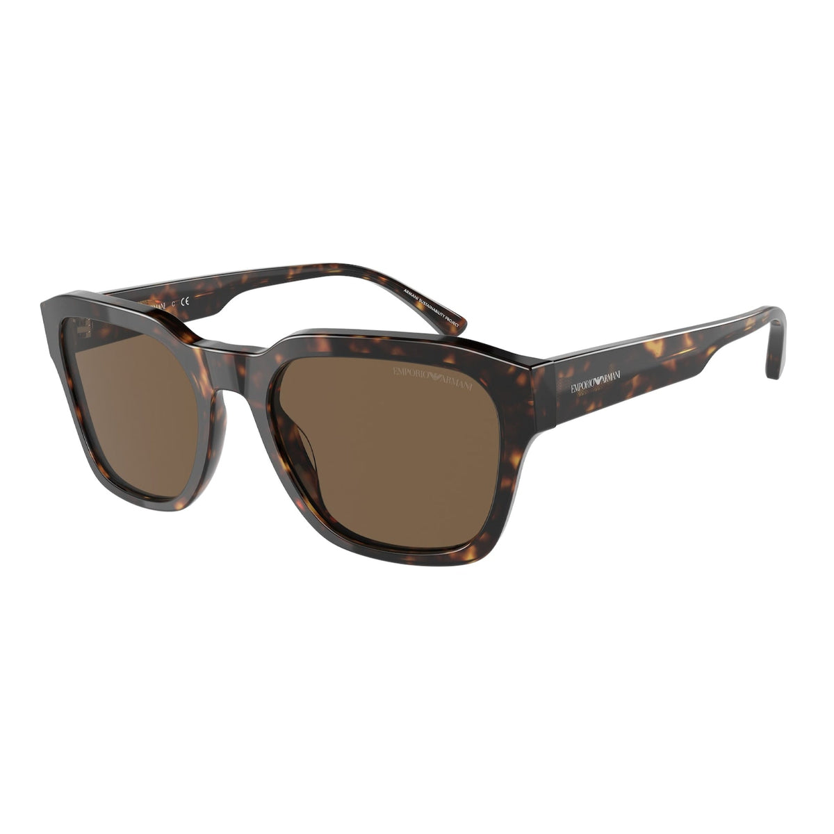 Emporio Armani Men's Sunglasses  Havana Dark Brown Plastic Plastic  0EA4175 587973 55