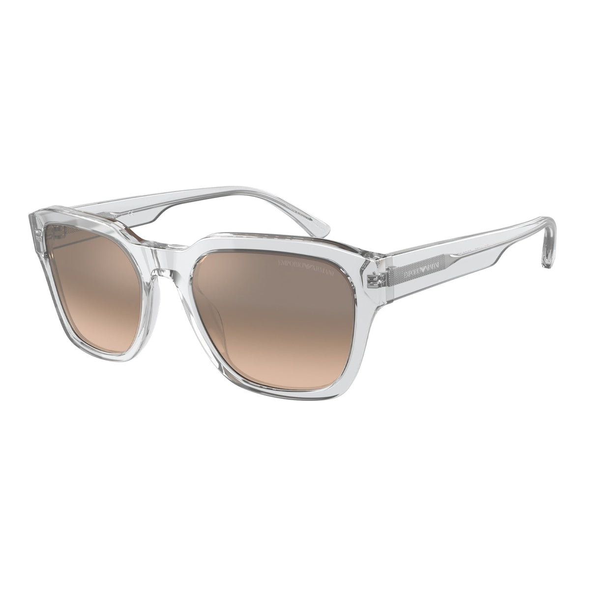 Emporio Armani Men's Sunglasses  Clear Light Brown Mirror Silver Grad Plastic Plastic  0EA4175 58828Z 55