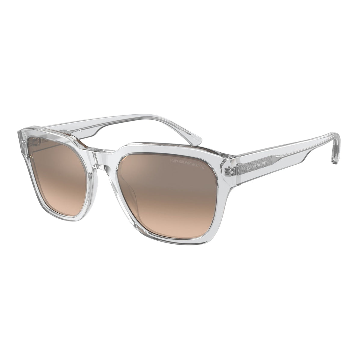 Emporio Armani Men&#39;s Sunglasses  Clear Light Brown Mirror Silver Grad Plastic Plastic  0EA4175 58828Z 55