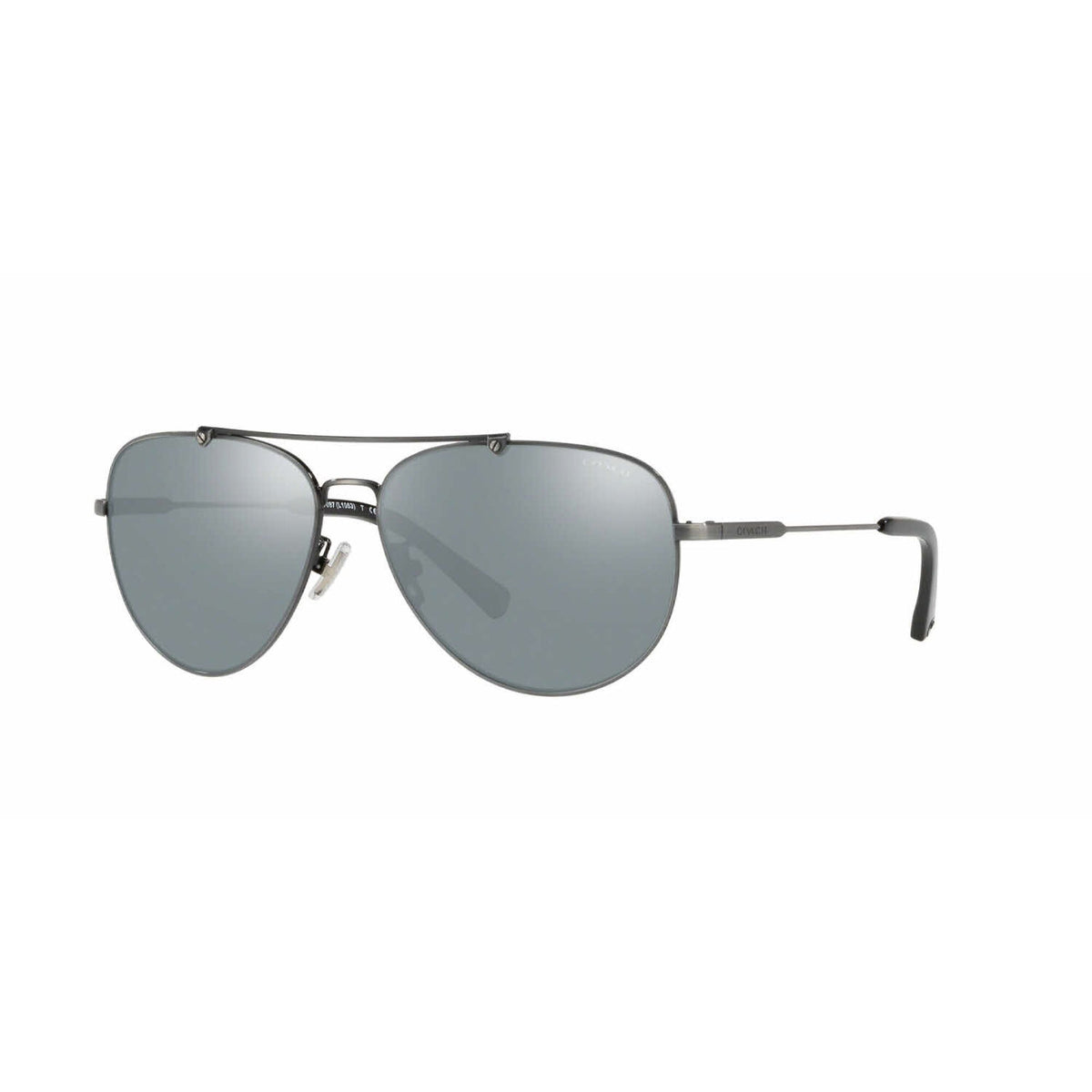 Coach Men's Sunglasses L1053 Silver Blue Silver Mirror Metal Metal  0HC7087 92741U 59